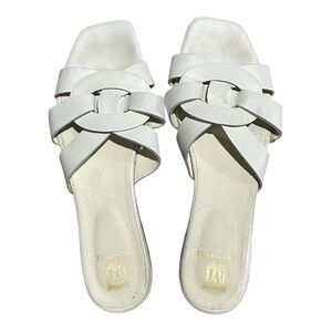 Bruno Magli White Sandals with Interwoven Straps Size 11